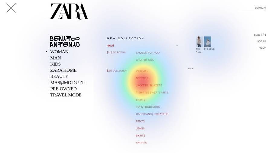 Screen 21 of Amina's user-testing session with predicted-gaze heatmap